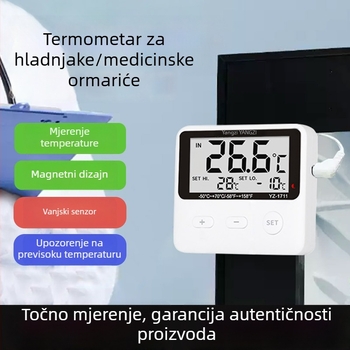 Digitalni termometar za hladnjak sa sondom, namijenjen medicinskoj primjeni, skladištenje uz hladnjak i čuvanje uzoraka