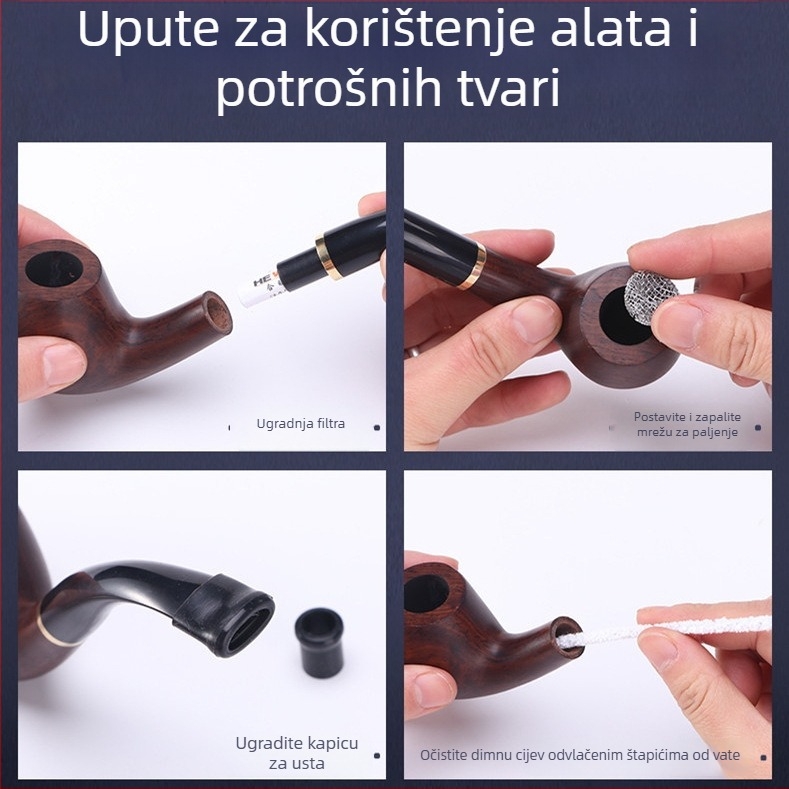 Hewang Set filtra za cijevi s aktivnim ugljenom, trostrani alat i držač cijevi