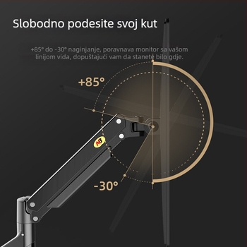 NB Ergonomic G40 Držač monitora za zakrivljene/široke zaslone – stolni nosač, podešavanje visine