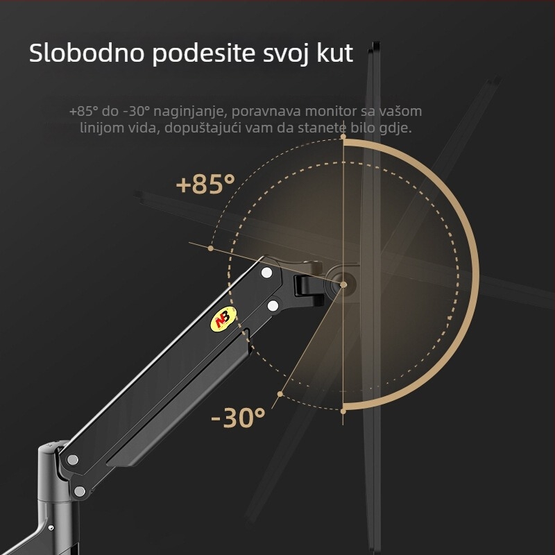 NB Ergonomic G40 Držač monitora za zakrivljene/široke zaslone – stolni nosač, podešavanje visine