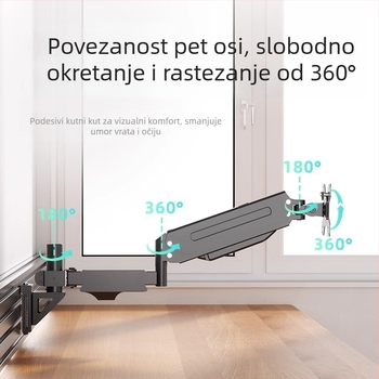 Držač monitora s rotirajućim podiznim ramenom, model WMPA01, hladno valjani čelik, 3 kg