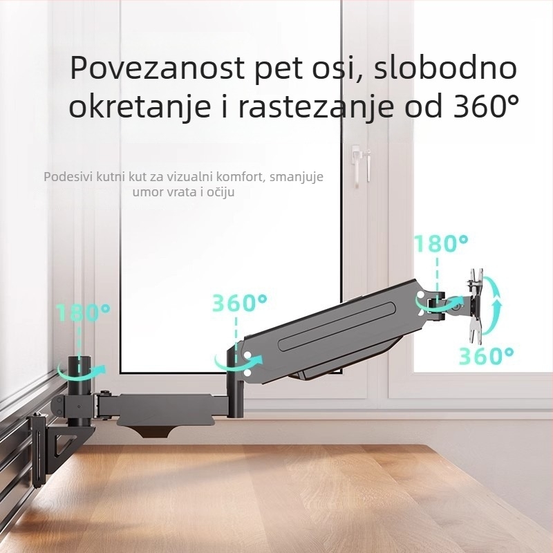 Držač monitora s rotirajućim podiznim ramenom, model WMPA01, hladno valjani čelik, 3 kg