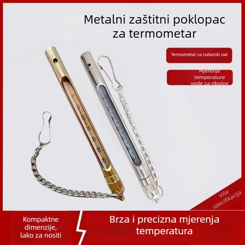 Stakleni termometar za rudnik i akvakulturu, kućište od nehrđajućeg čelika s bakrenom uloškom, visoka preciznost