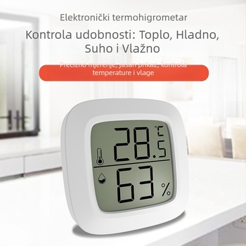 Mini elektronički termometar i higrometar za kućnu upotrebu, visoka preciznost mjerenja temperature i vlage, sa magnetom i dvostrano ljepilnom trakom