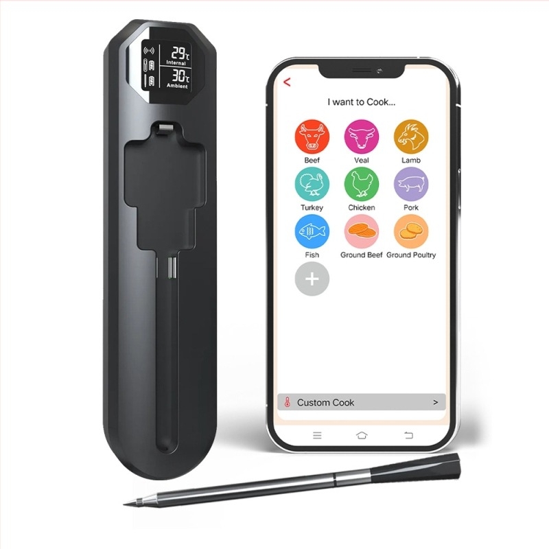 DT-131 Bluetooth vodootporni termometar za hranu s aplikacijom, bežični senzor, 0,1°C rezolucija