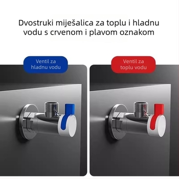 Kromirani kutni ventil velikog protoka, 360° rotacija, za WC i električni bojler, legura cinka (Model: Ventil velikog protoka; Radni tlak: 10; Spoj: Rotacija; Materijal: Cink legura)