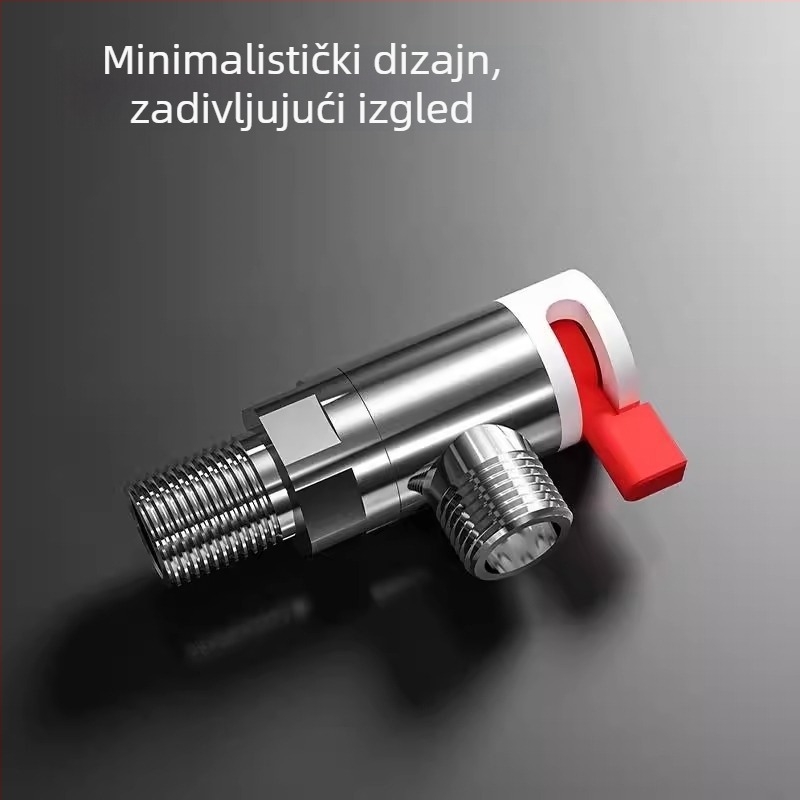 Kromirani kutni ventil velikog protoka, 360° rotacija, za WC i električni bojler, legura cinka (Model: Ventil velikog protoka; Radni tlak: 10; Spoj: Rotacija; Materijal: Cink legura)
