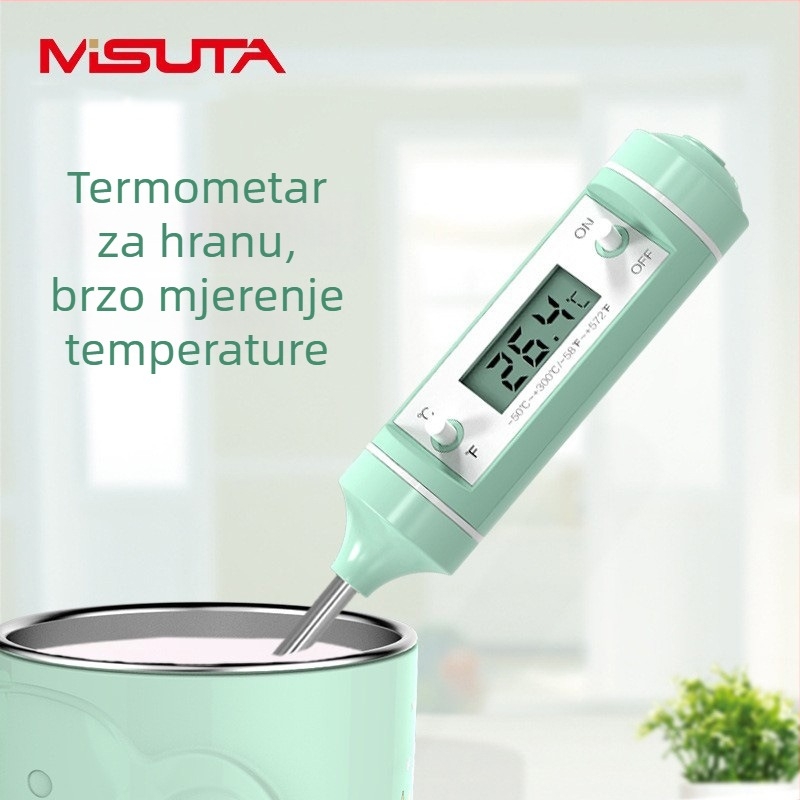 Termometar za bebinu hranu s 304 nehrđajućeg čelika sondom – mjerenje temperature vode za kupanje, temperature mliječne formule, pečenja i kuhinjskog ulja