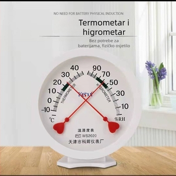 WS2020 ručni higrometar – raspon temperature -10 do 40°C, točnost vlage 1% RH, bez baterije