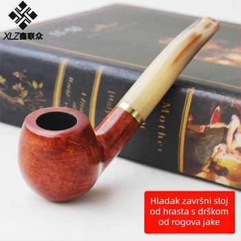 Pipa od Heatherwood s drškom od yak roga i usnikom od roga bivola, filtr s aktivnim ugljenom