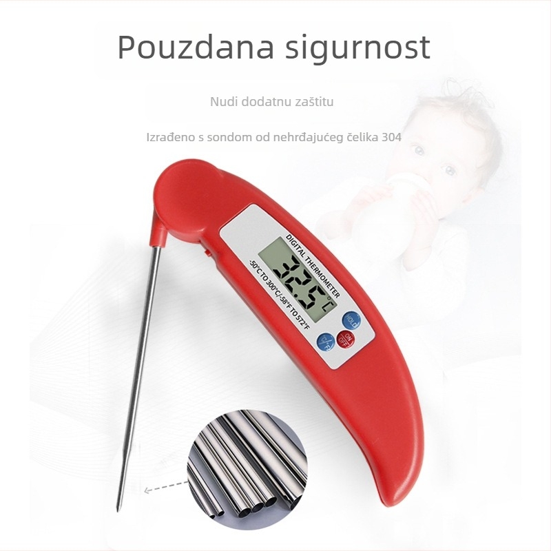 Digitalni kuhinjski termometar za hranu – raspon -50°C do 300°C, rezolucija 0,1°C, točnost ±0,8°C, vrijeme odziva 3–4 s