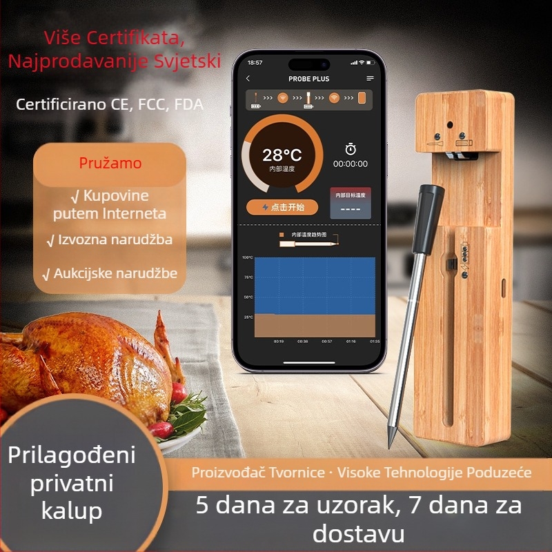 Termometar za hranu Van Ganshengda, rezolucija 0.1°C, prilagodba dostupna