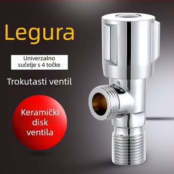 Ugradbeni trokutasti ventil, tijelo od cinkovog legura, radni tlak 1.0 MPa, za kuhinju i kupaonu
