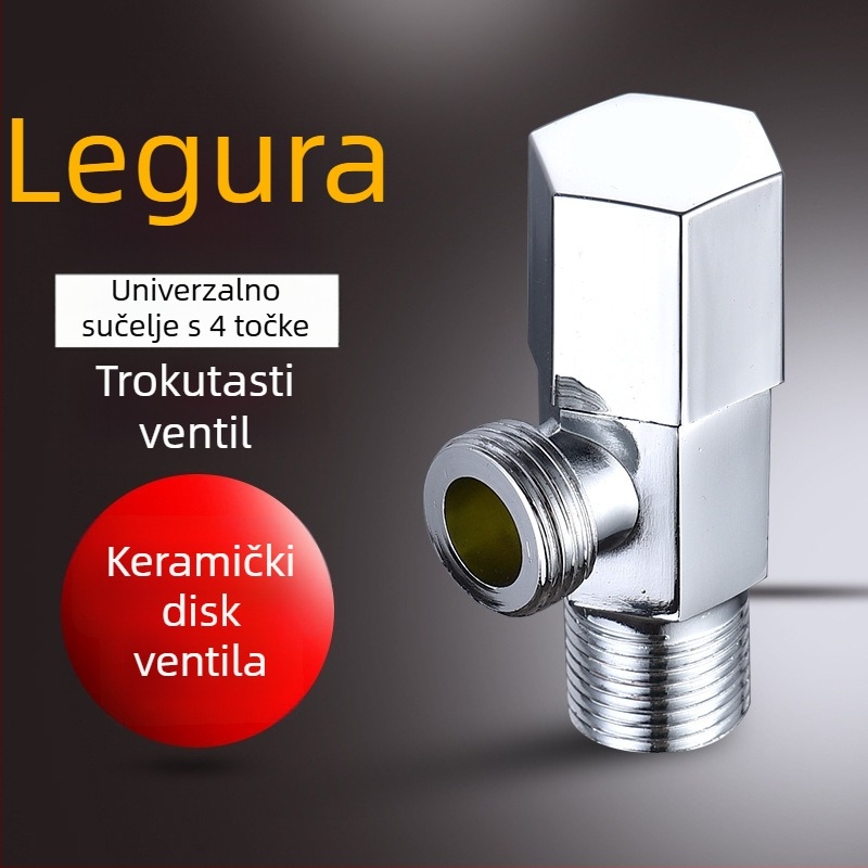 Ugradbeni trokutasti ventil, tijelo od cinkovog legura, radni tlak 1.0 MPa, za kuhinju i kupaonu