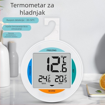 Termometar za hladnjak s LCD zaslonom, rezolucija temperature 0,1, napajanje baterijom