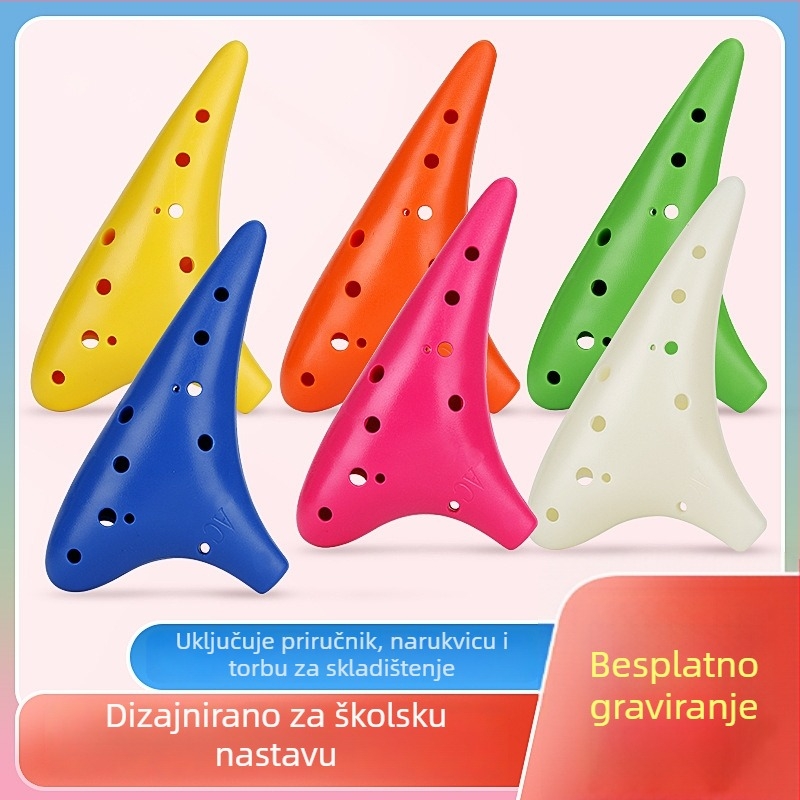 Okarina od smole, 12 rupa, ton C, za početnike, otporna na padove, besplatno graviranje