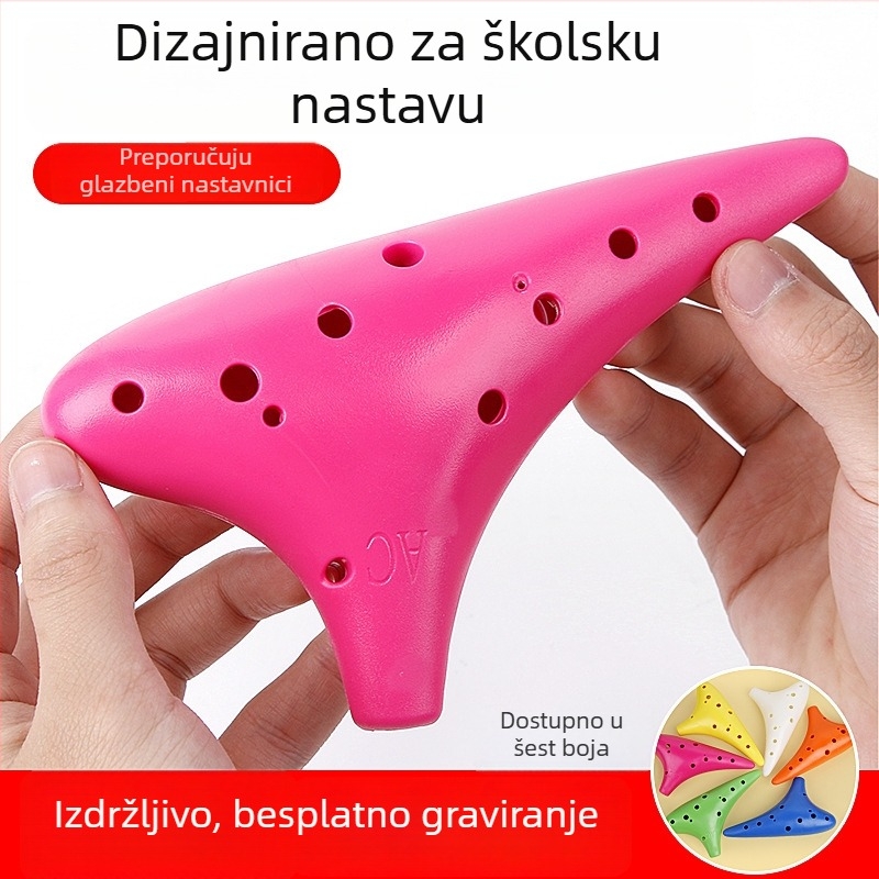 Okarina od smole, 12 rupa, ton C, za početnike, otporna na padove, besplatno graviranje