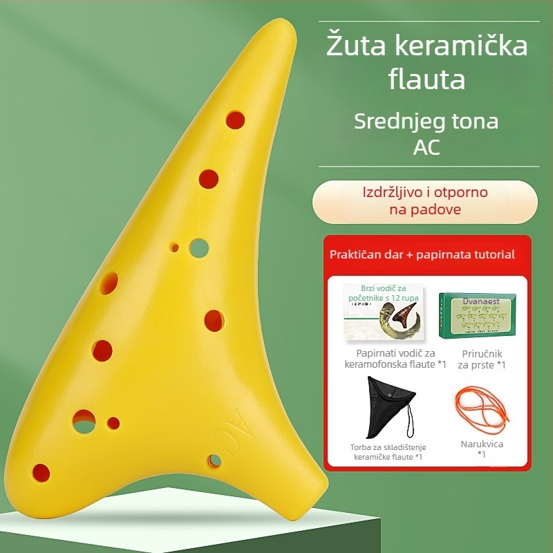 Okarina od smole, 12 rupa, ton C, za početnike, otporna na padove, besplatno graviranje