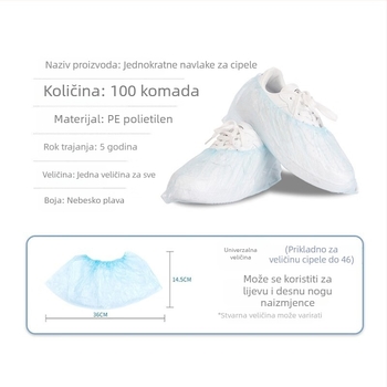Miaojie Jednokratne navlake za cipele – PE materijal, debljina 0.018, prozirni uzorak, zaštita od prašine, model MDSC60/MDSC100