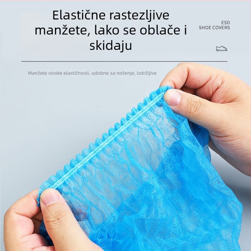 Jednokratne navlake za obuću za unutarnju upotrebu, od netkanog materijala, debele, otporne na habanje, protuklizne, prašinu zaštićene, za školske računalne sobe.