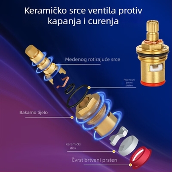 Submarine F301h bakreni kutni ventil za WC, anti-reverzija, topla i hladna voda