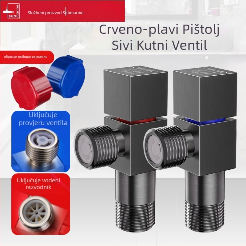 Submarine F301h bakreni kutni ventil za WC, anti-reverzija, topla i hladna voda