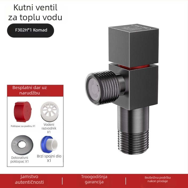Submarine F301h bakreni kutni ventil za WC, anti-reverzija, topla i hladna voda