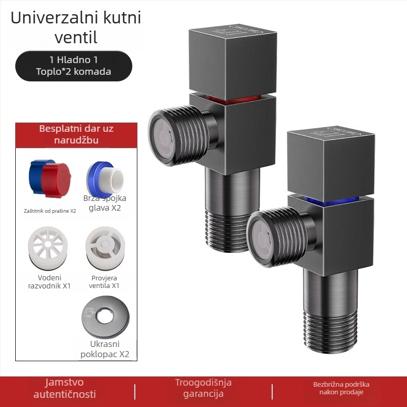 Submarine F301h bakreni kutni ventil za WC, anti-reverzija, topla i hladna voda