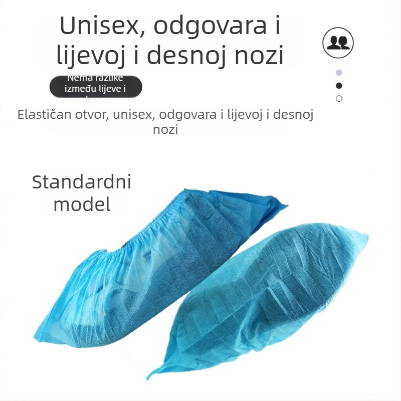 Jednokratne navlake za cipele, debeli netkani materijal, za unutarnju upotrebu, za djecu i učenike, protuklizne, zaštita od prašine, ekstra debeli