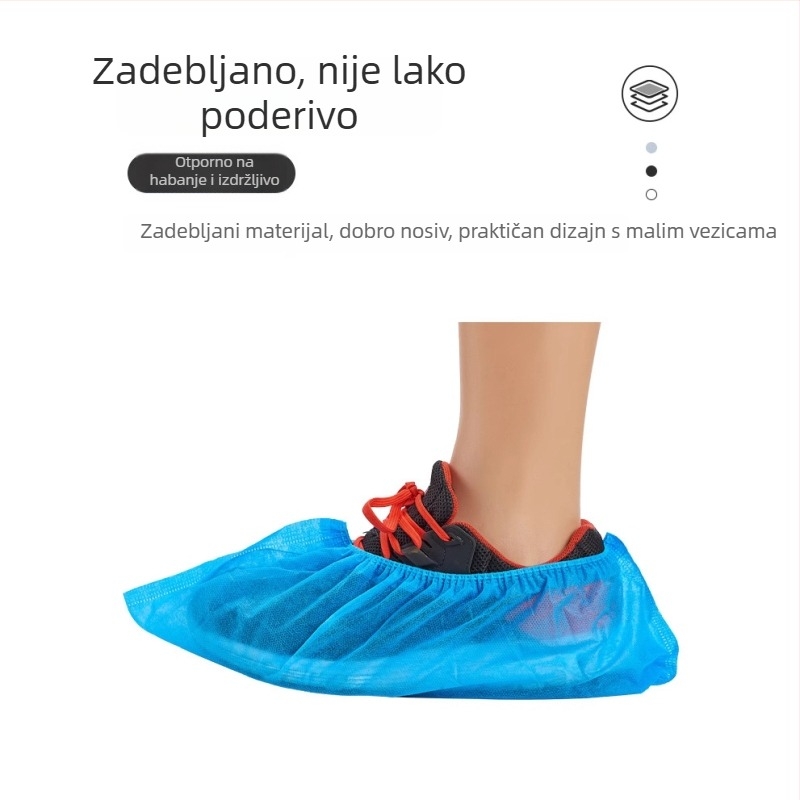 Jednokratne navlake za cipele, debeli netkani materijal, za unutarnju upotrebu, za djecu i učenike, protuklizne, zaštita od prašine, ekstra debeli
