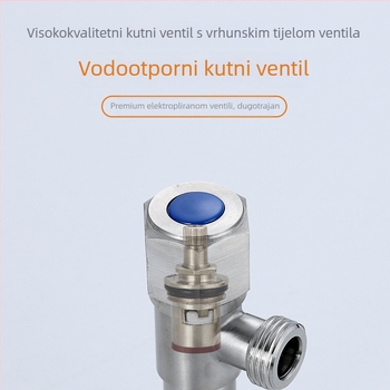 Morning Dew nehrđajući čelični kutni ventil za tople i hladne vode, ulaz i izlaz, ugradni, 304 nehrđajući čelik, pogodan za kuhinju, WC i tuš