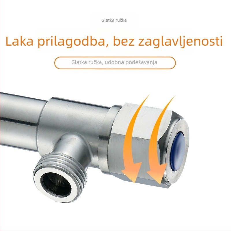 Morning Dew nehrđajući čelični kutni ventil za tople i hladne vode, ulaz i izlaz, ugradni, 304 nehrđajući čelik, pogodan za kuhinju, WC i tuš