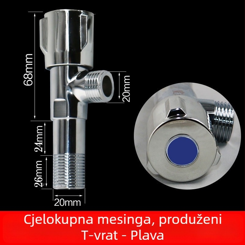 Morning Dew nehrđajući čelični kutni ventil za tople i hladne vode, ulaz i izlaz, ugradni, 304 nehrđajući čelik, pogodan za kuhinju, WC i tuš