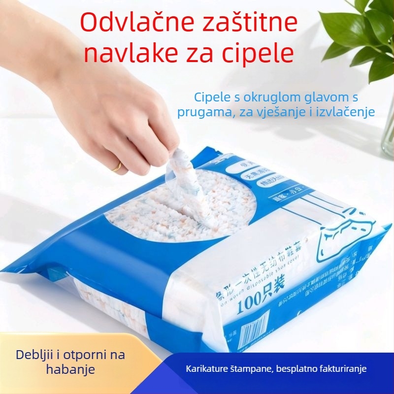 Jednokratne navlake za cipele od netkanog materijala, deblje, s karikaturalnim uzorkom, za unutarnju upotrebu, 100 komada u kutiji