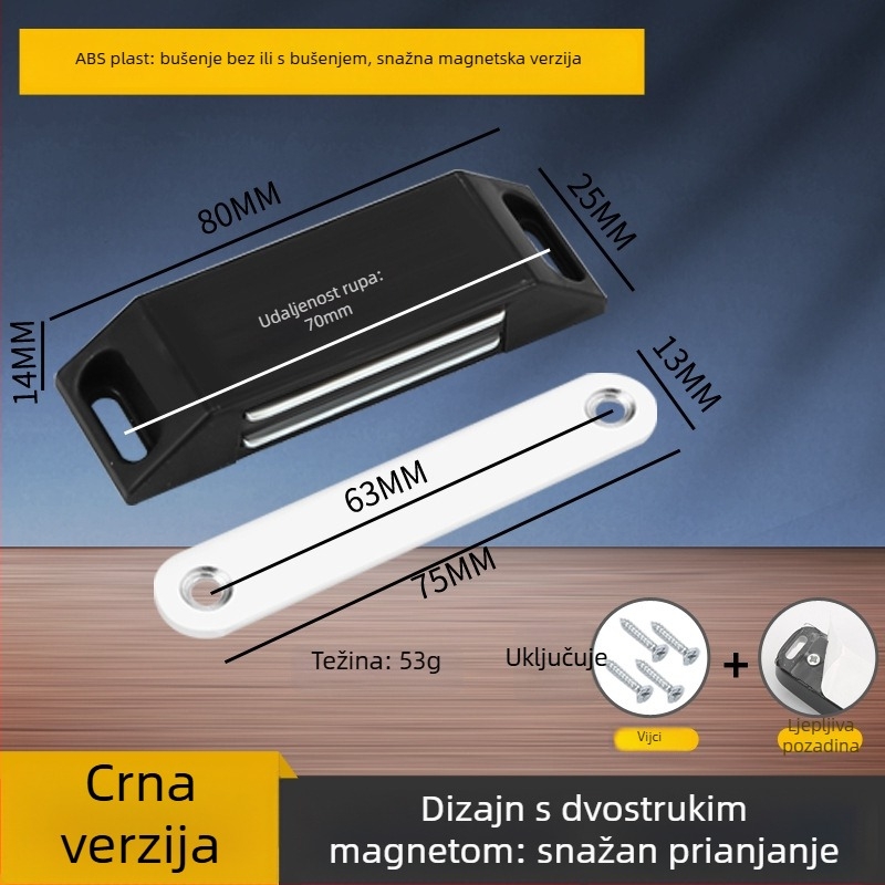 Cinkov magnetski držač vrata 099 – zidni nosač, standardna konstrukcija, automatsko upravljanje