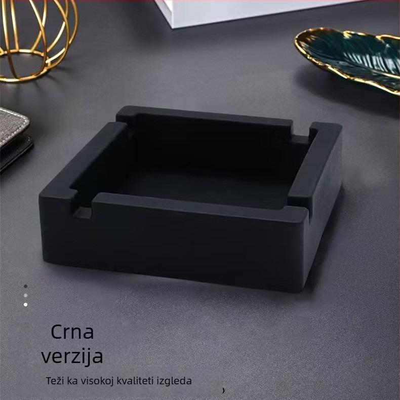 Silikonski kvadratni pepelnik s mogućnošću pohrane, tiskano logotip, prilagodba — minimalistički dizajn