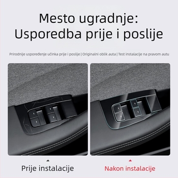 TPU zaštitni film za srednji stup Tesla Model 3 – zaštita od ogrebotina za tipke na volanu, gumb za vrata, središnji upravljački sklop i ploča prekidača za prozore