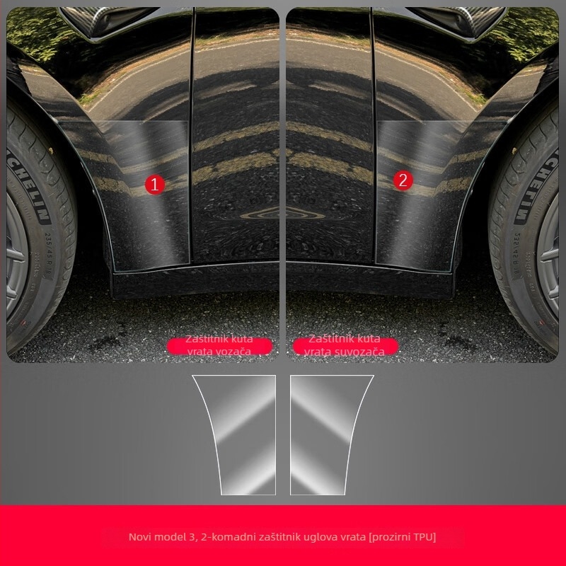 TPU zaštitni film za srednji stup Tesla Model 3 – zaštita od ogrebotina za tipke na volanu, gumb za vrata, središnji upravljački sklop i ploča prekidača za prozore