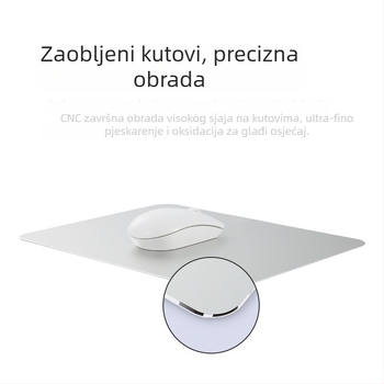 Podložak za miš od aluminijske legure za stolni računar s logom, dvostrani, OEM prilagodba.