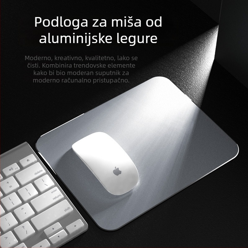 Podložak za miš od aluminijske legure za stolni računar s logom, dvostrani, OEM prilagodba.