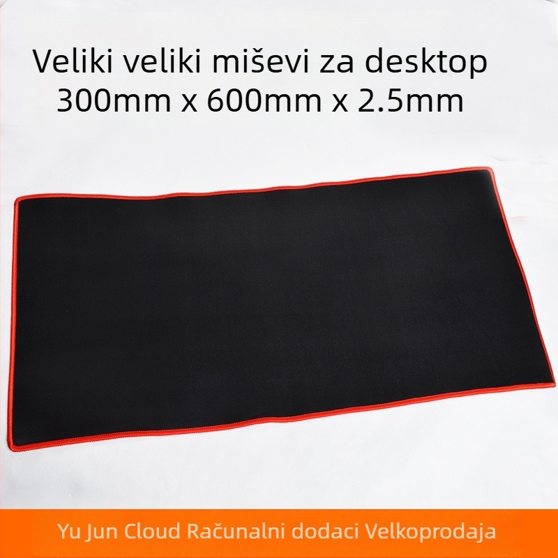 Velika gumena podloga za miš za igre s ojačanim bridovima, jednostrana, injekcijsko oblikovana, uredska podloga za stol