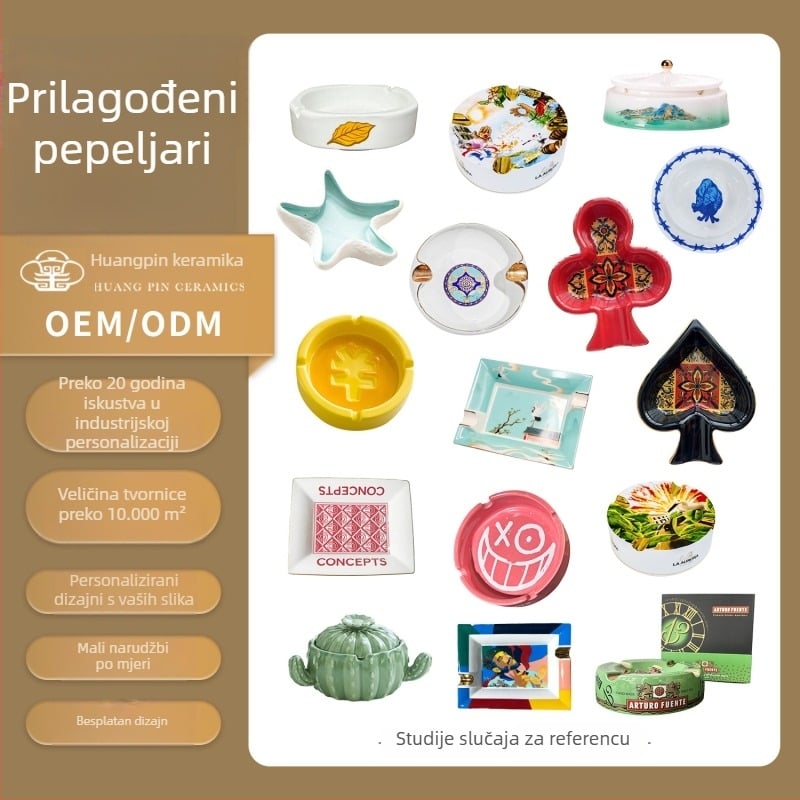 Keramički pepeljara za cigare - prilagodljiva stolna dekoracija, Imperial Ceramics, višekratna upotreba, tisk logotipa dostupan