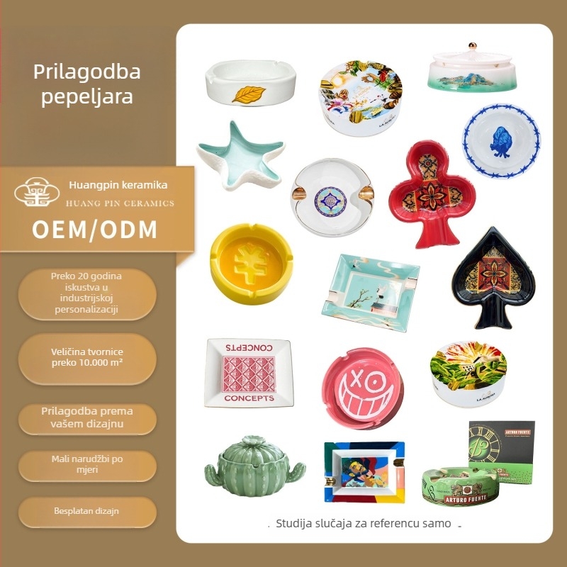 Keramički pepeljara za cigare - prilagodljiva stolna dekoracija, Imperial Ceramics, višekratna upotreba, tisk logotipa dostupan