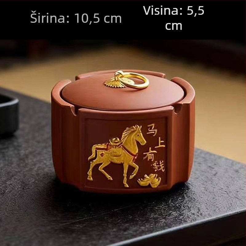 Keramički pepelnjak sa poklopcem, prilagođeni dizajn, brend Shixi Ceramics, moguć otisak logotipa, ponovna upotreba, kutija 100 kom