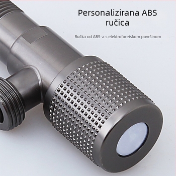 Nehrđajući čelični trojezični vodovodni ventil s jednim ulazom i dva izlaza, navoja, model 987665, radni tlak 0-1.6 MPa, stil Light Luxury