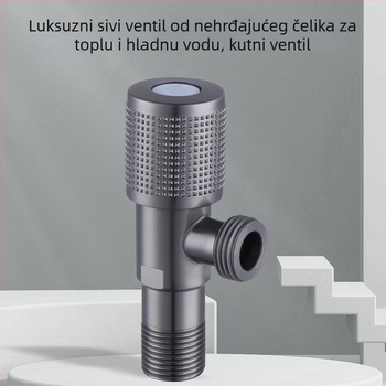 Nehrđajući čelični trojezični vodovodni ventil s jednim ulazom i dva izlaza, navoja, model 987665, radni tlak 0-1.6 MPa, stil Light Luxury