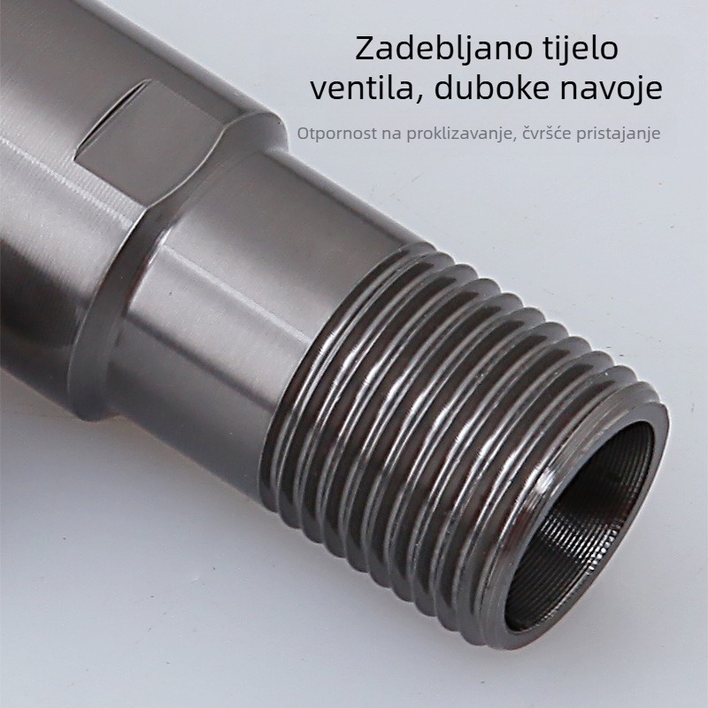 Nehrđajući čelični trojezični vodovodni ventil s jednim ulazom i dva izlaza, navoja, model 987665, radni tlak 0-1.6 MPa, stil Light Luxury