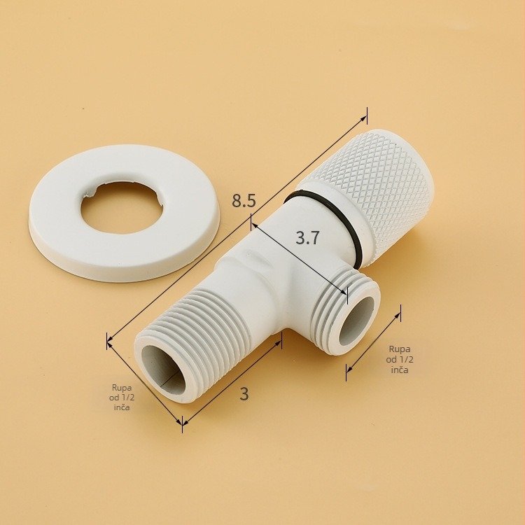 Bakarni kutni ventil za toplu i hladnu vodu, ugrađen u zid, 20 mm priključak, model XL8059