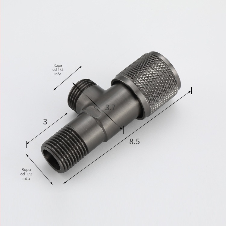 Bakarni kutni ventil za toplu i hladnu vodu, ugrađen u zid, 20 mm priključak, model XL8059
