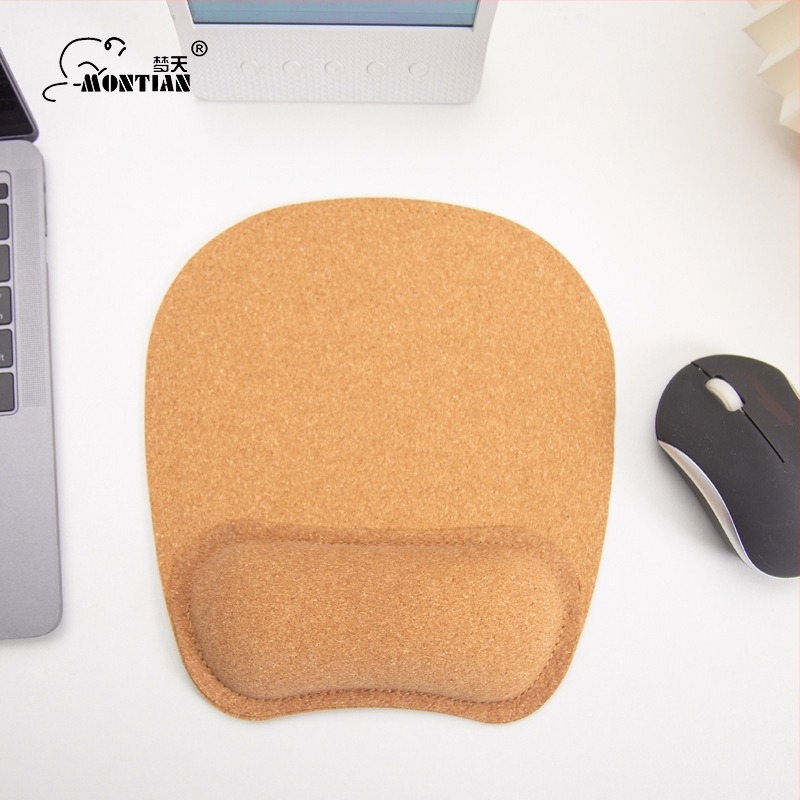 Podložak za miš od pluta s podrškom za zglob, mali, jednostrana, materijal pluta + guma, OEM
